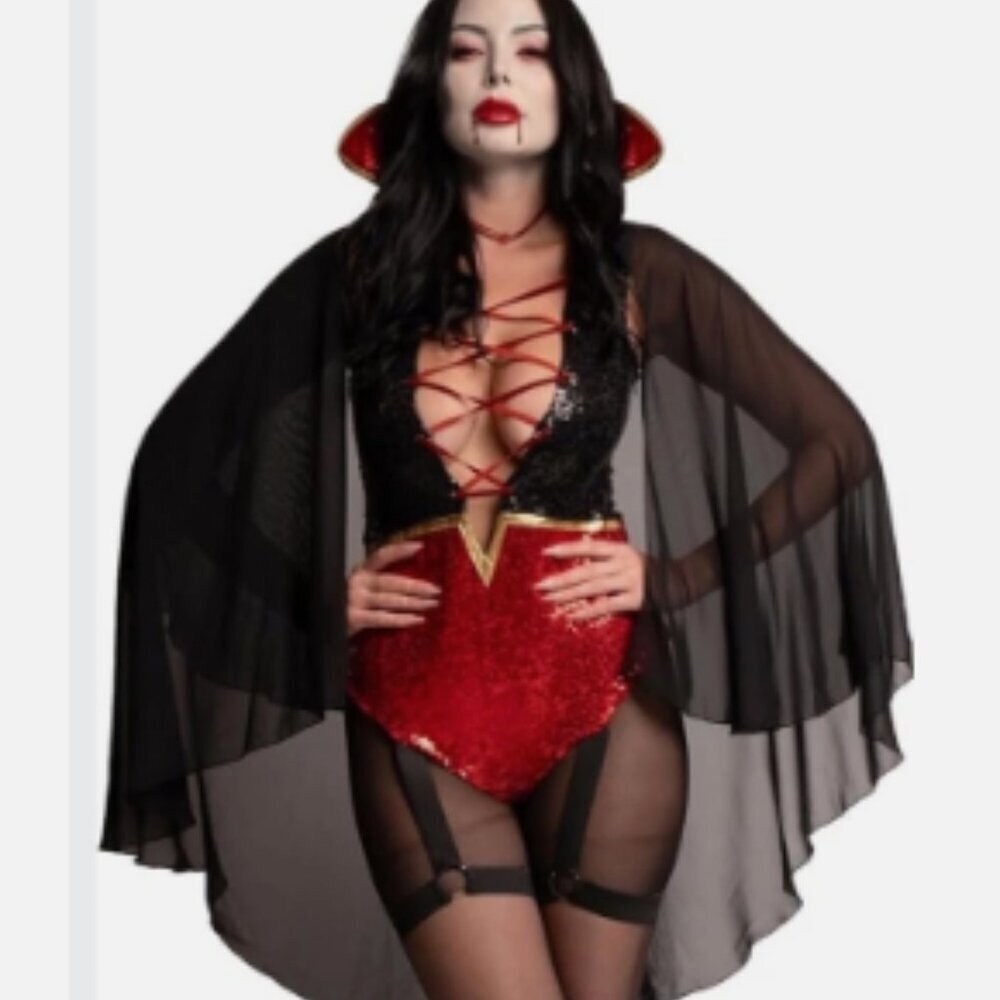 NWT Tipsy Elves Sexy Vampire Costume SOLD OUT Halloween Sequins Ringmaster